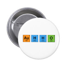 Au H2 O Pinback Button