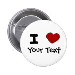 AU- I Heart Love Custom Design Pinback Buttons