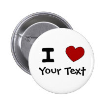 AU- I Heart Love Custom Design Pinback Buttons