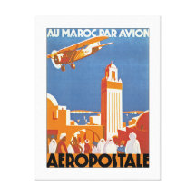 Au Maroc Par Avion - m Gallery Wrapped Canvas