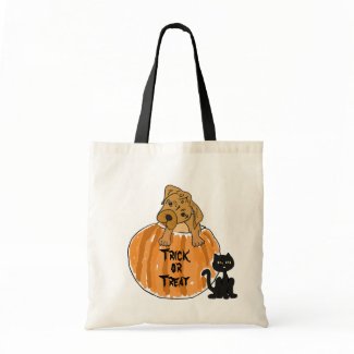 AU- Puppy in a Pumpkin Trick or Treat Bag bag