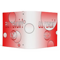 Au Revoir! Canada Flag Colors Pop Art Vinyl Binders