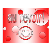 Au Revoir! Canada Flag Colors Pop Art Post Card