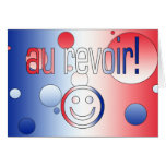 Au Revoir! French Flag Colors Pop Art Greeting Cards