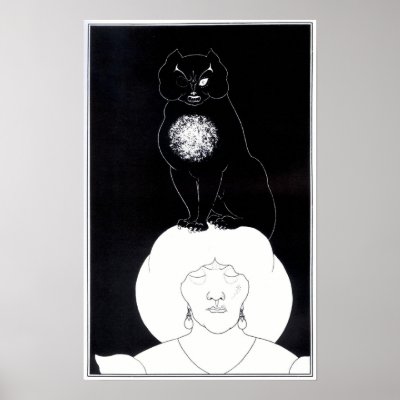 Aubrey Beardsley - Black Cat Poster by MyOtherPlanet