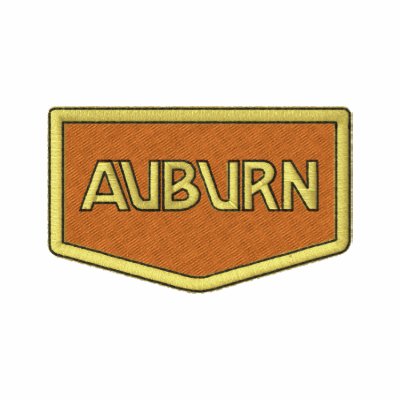 This is an embroidered reproduction of the Auburn Automobile Company logo