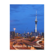 Auckland City, New Zealand At Dusk Post Card