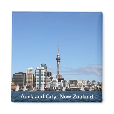 Auckland City, New Zealand by Day Refrigerator Magnets by mattjonesphoto