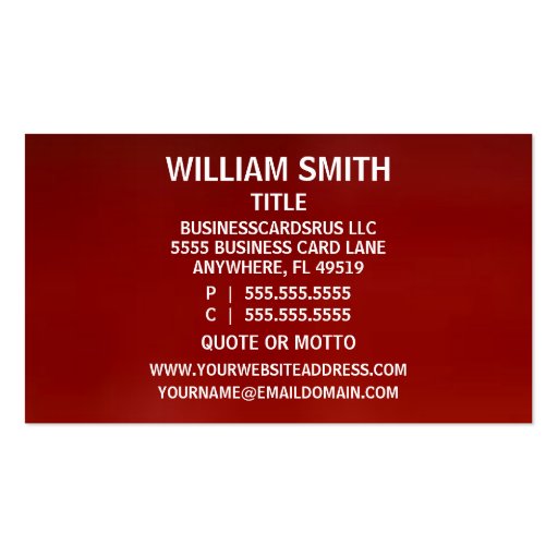 Auctioneer Patriotic Business Card (back side)