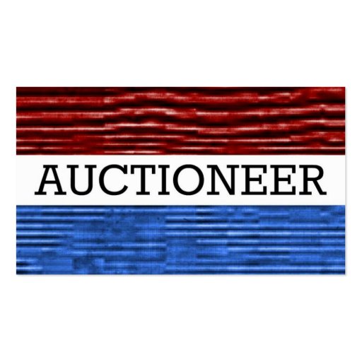 Auctioneer Patriotic Business Card (front side)