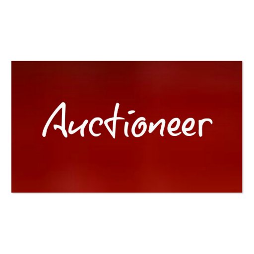 Auctioneer Red Business Card (front side)
