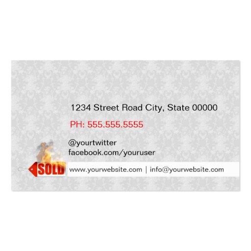 Auctioneer Services Business Card Templates (back side)