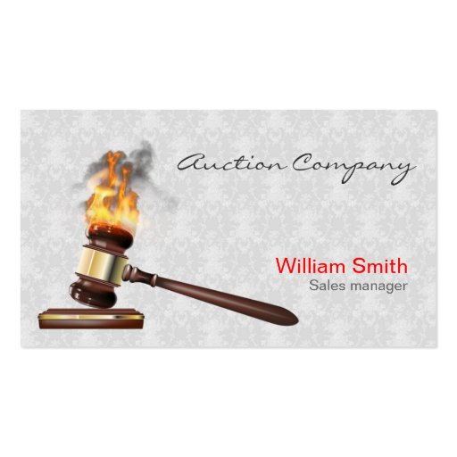 Auctioneer Services Business Card Templates (front side)