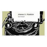 Auctioner Writer Paralegal Typewriter Business Card Template