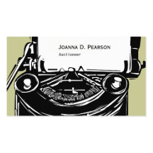 Auctioner Writer Paralegal Typewriter Business Card Template