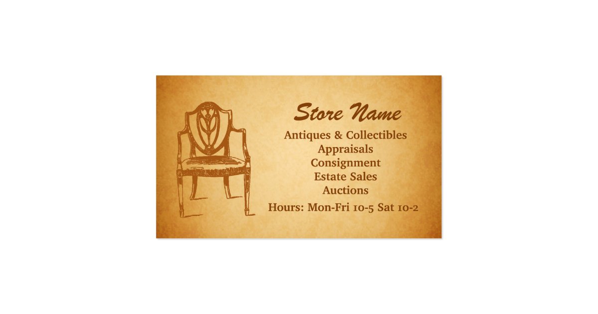 Auctions, Antiques and Collectibles Business Card Zazzle