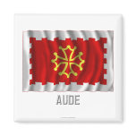 Aude waving flag with name magnet
