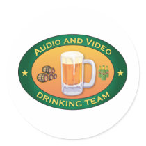 Audio and Video Drinking Team stickers by busybrain Audio and Video Drinking Team stickers