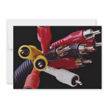 Audio cables in different colors personalized invitation