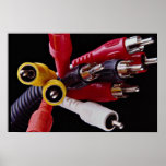 Audio cables in different colors poster