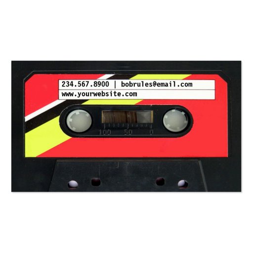 Audio Cassette DJ Business Card (back side)