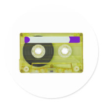 audio compact cassette round stickers