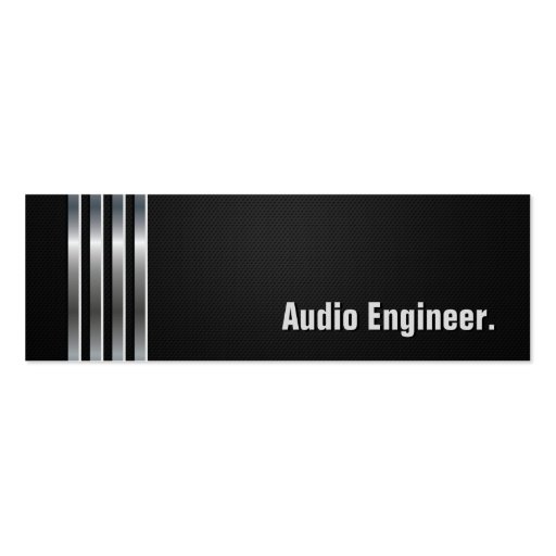 Audio Engineer - Black Silver Stripes Business Card (front side)