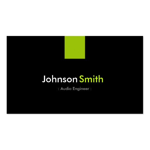 Audio Engineer Modern Mint Green Business Card (front side)
