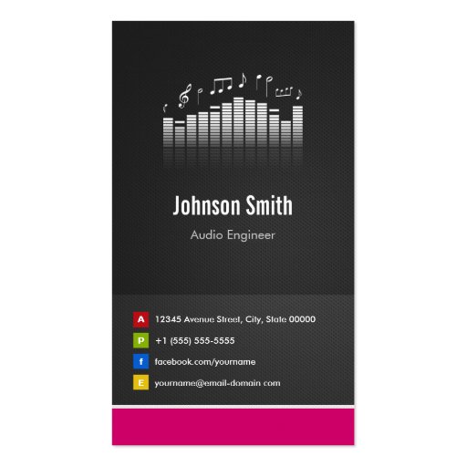 Audio Engineer - Premium Creative Innovative Business Card Template (front side)