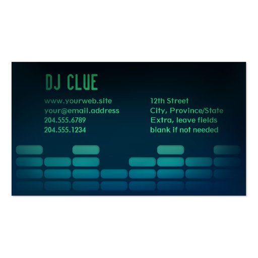 Audio EQ / Mixer / DJ Business Card (front side)