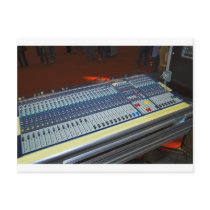 audio mixing console - sound board postcards