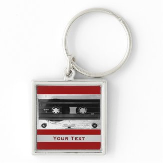 Audio Music Cassette Tape Luggage Or Laptop Tag keychain