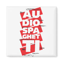 Audio Spaghetti White Magnet by audiospaghetti Audio Spaghetti White Magnet