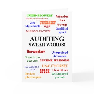 Auditing Swear Words! Rude Auditor Birthday Card card
