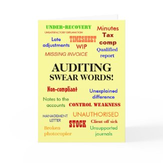 Auditing Swear Words! Rude Auditor Birthday Card card