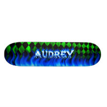Audrey blue fire Skatersollie skateboard.