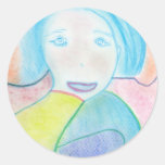 Audrey, Chalk Drawing, Art Classic Round Sticker