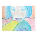 Audrey, Chalk Drawing, Art Postcard
