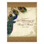 Audrey Jeanne Peacock & Feathers Vintage Damask Custom Announcement