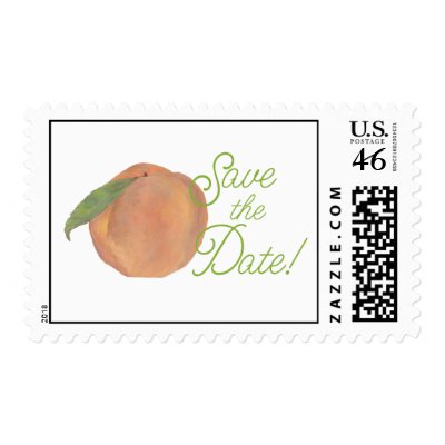 Audrey - Peach- Save the Date Postage Stamp