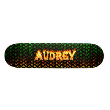 Audrey skateboard fire and flames design.