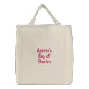 Audrey's Bag of Goodies embroidered bags