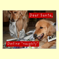 Augie & Ti Golden Retriever Christmas Card cards