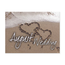 August Beach Destination Wedding Card Postcard