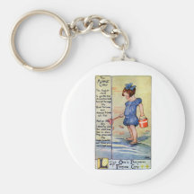 August Birthday Girl at the Beach Key Chains