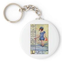 August Birthday Girl at the Beach Key Chains