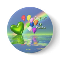 August Birthday Peridot Heart Pins