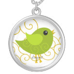 August Birthstone Bird Personalized Necklace