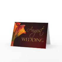 August calla lily wedding card