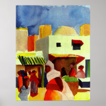 August_Macke - Algier Market 1914 Canvas Print